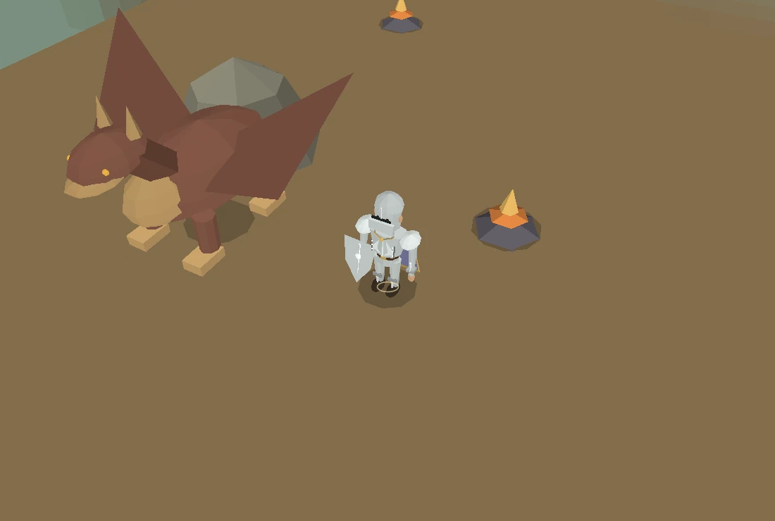A dragon-like creature and adventurer exploring Emberfall on Avashalon’s mainland